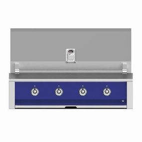 Aspire by Hestan 42-Inch Natural Gas Grill with 3 U-Burner and 1 Sear EMB42-NG-BU stainless steel BBQ grill with side table