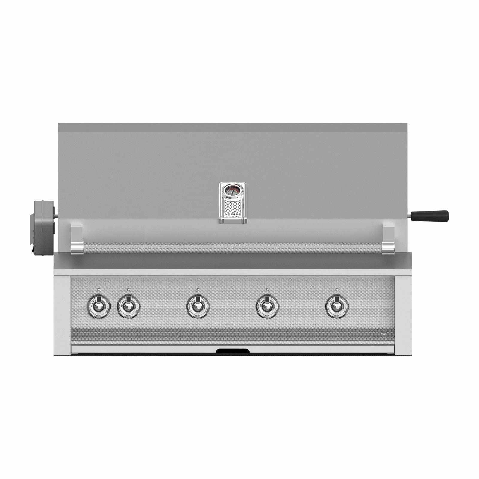 Aspire by Hestan 42-Inch Natural Gas Grill with 4 U-Burners and Rotisserie EABR42-NG stainless steel BBQ grill with side table