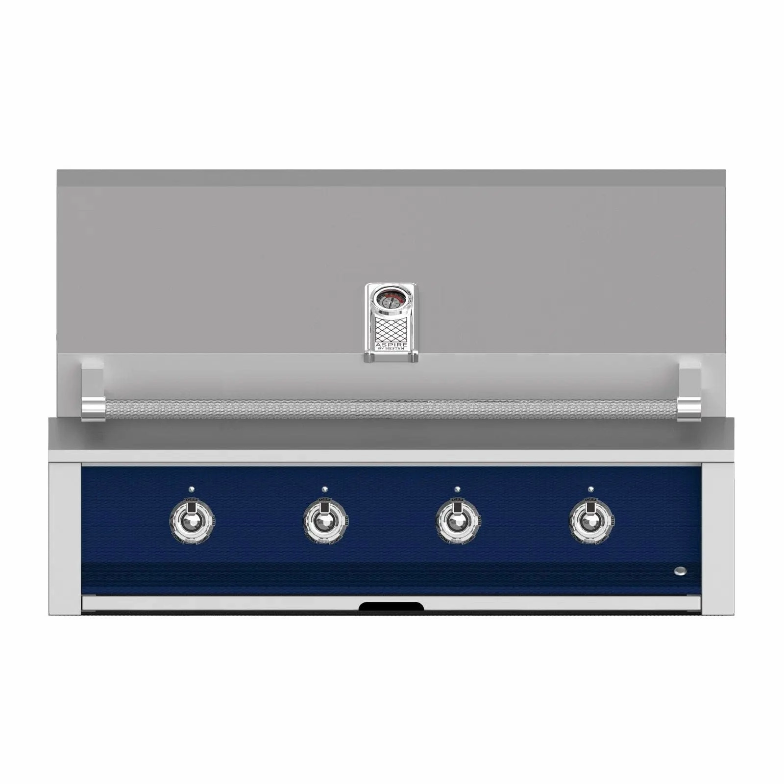 Aspire by Hestan 42-Inch Natural Gas Grill with 4 U-Burners EAB42-NG-DB stainless steel BBQ grill with side table