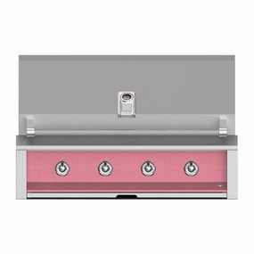 Aspire by Hestan 42-Inch Natural Gas Grill with 4 U-Burners EAB42-NG-PK stainless steel BBQ grill with side table
