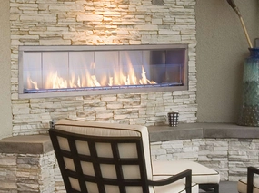 Astria 36 inch Barcelona Lights Linear Outdoor Vent-Free Fireplace ODLVF36ZENstone-look outdoor patio fireplace
