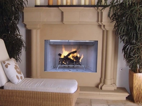 Astria 36 inch Tuscan Outdoor Open-Hearth Wood-Burning Fireplace Tuscan36stone-look outdoor patio fireplace