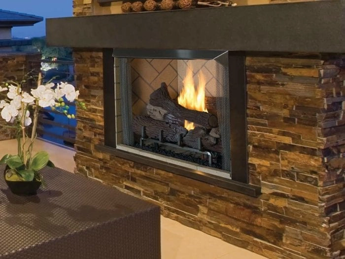 Astria 36 inch Venetian Outdoor Vent-Free Firebox Venetian 36stone-look outdoor patio fireplace