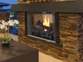 Astria 36 inch Venetian Outdoor Vent-Free Firebox Venetian 36stone-look outdoor patio fireplace