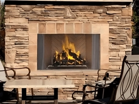 Astria 42 inch Oracle Outdoor Open-Hearth Wood-Burning Fireplace Oracle42stone-look outdoor patio fireplace