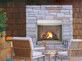 Astria 42 inch Polaris Outdoor Traditional Vent-Free Gas Fireplace Polaris42stone-look outdoor patio fireplace