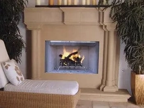 Astria 42 inch Tuscan Outdoor Open-Hearth Wood-Burning Fireplace Tuscan42stone-look outdoor patio fireplace