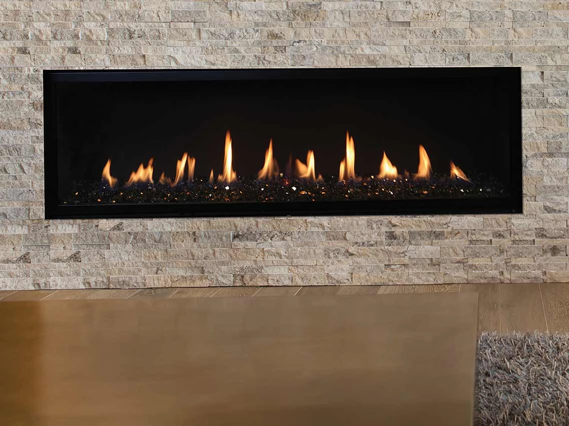 Astria 60 inch Allume Linear Contemporary Direct Vent Fireplace ALLUME60TEN-Bstone-look outdoor patio fireplace