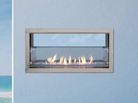 Astria 60 inch Barcelona Lights Linear Outdoor Vent-Free Fireplace ODLVF60ZENstone-look outdoor patio fireplace