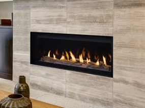 Astria Allume 84 inch DLX Linear Direct Vent Gas Fireplace ALLUMEDLX84TENstone-look outdoor patio fireplace