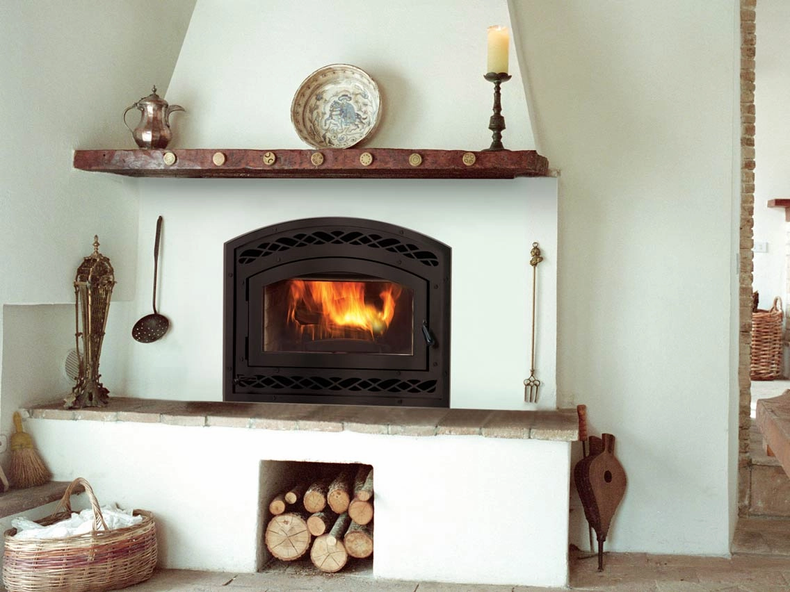 Astria Montecito Front Open Wood-Burning Fireplace MONTECITO-Bstone-look outdoor patio fireplace