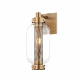 Atwater One Light Outdoor Wall Sconce Patina BrassOutdoor wall sconces with motion sensor