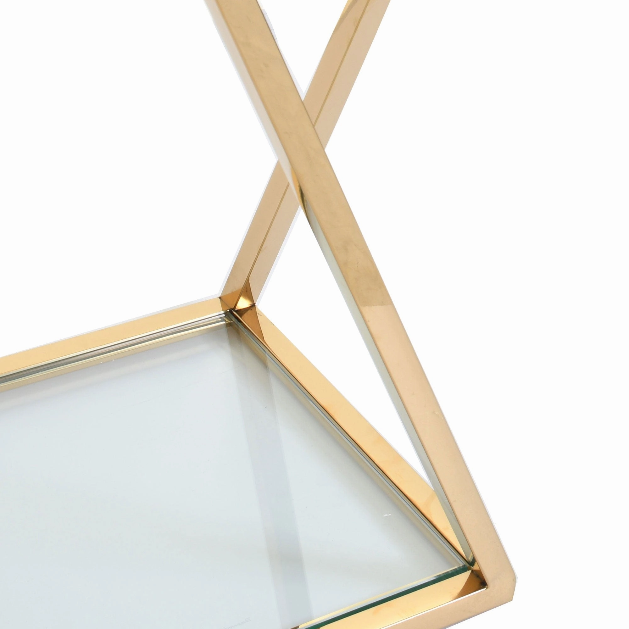 Auric - End Table In Clear Glass & Gold Polished Stainless Steel Frame