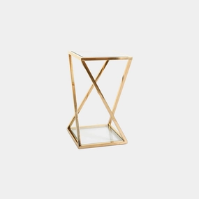 Auric - End Table In Clear Glass & Gold Polished Stainless Steel Frameoutdoor side table for patio furniture