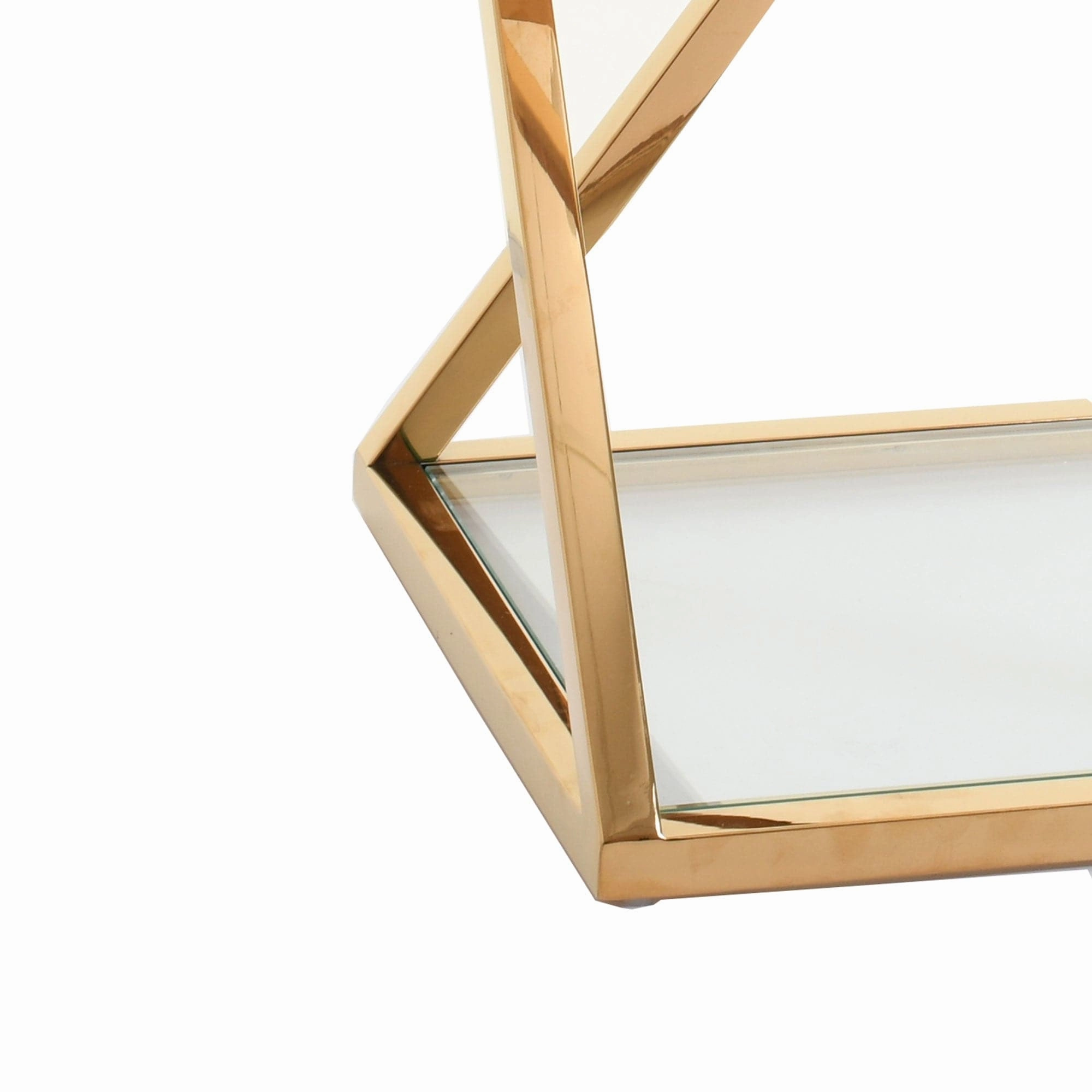 Auric - End Table In Clear Glass & Gold Polished Stainless Steel Frame