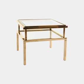 Auric - Side Table In Clear Glass & Gold Polished Stainless Steel Frameoutdoor side table for patio furniture
