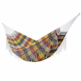 Authentic Brazilian Tropical Hammock - Multicolour outdoor hammock with stand and canopy