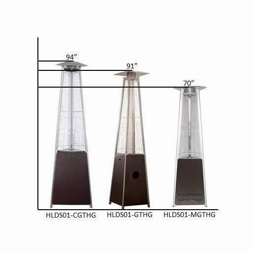 AZ Patio Heaters Compact Tall Quartz Glass Tube Heater