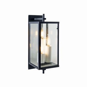 Back Bay Three Light Outdoor Wall Mount Matte BlackOutdoor wall sconces with motion sensor
