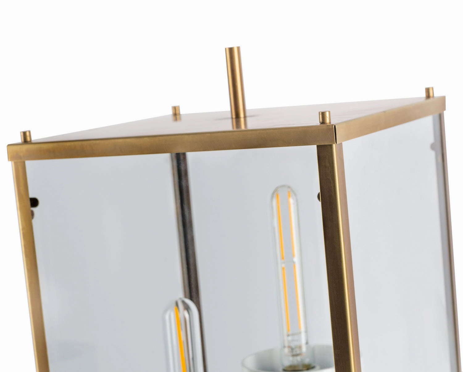Back Bay Three Light Post Mount Aged Brass