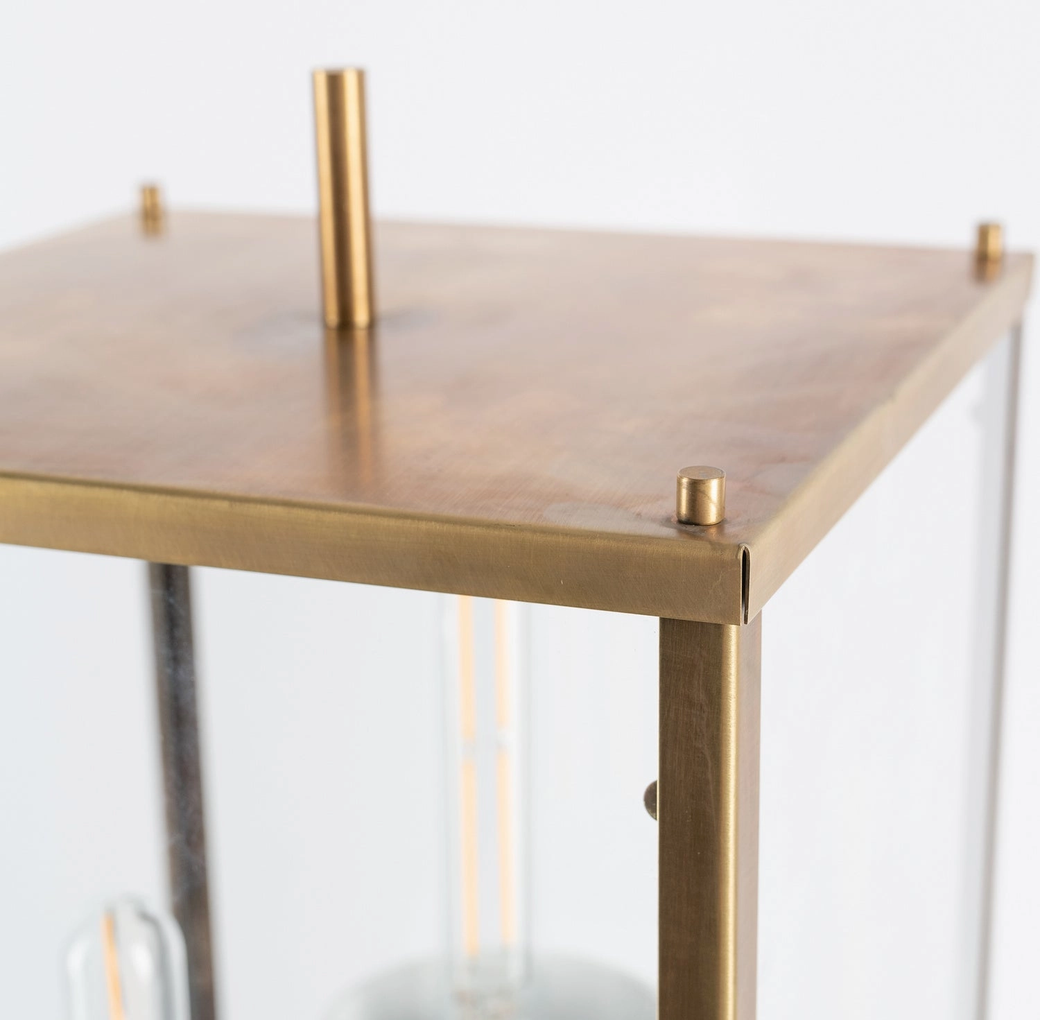 Back Bay Three Light Post Mount Aged Brass