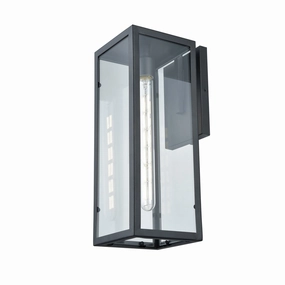 Baker Street Outdoor One Light Outdoor Wall Sconce Black w/Clear GlassOutdoor wall sconces with motion sensor