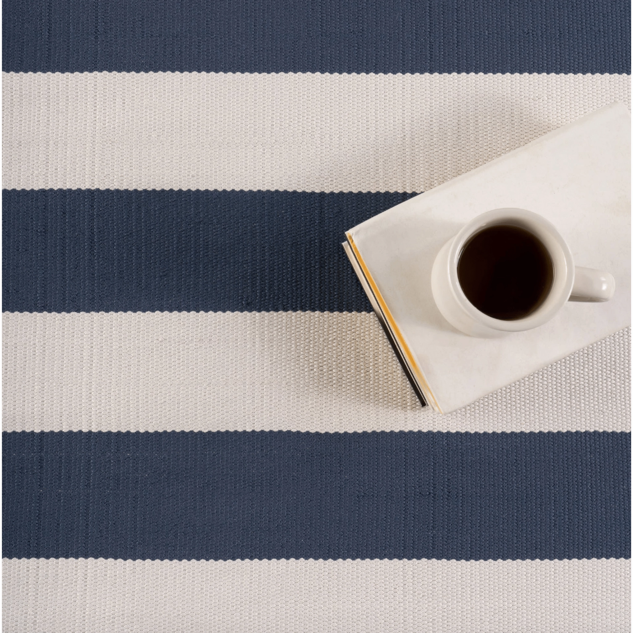 Banks Stripe Handwoven Indoor/Outdoor Rug - Navy
