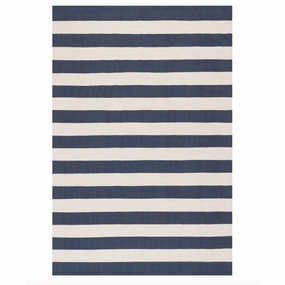 Banks Stripe Handwoven Indoor/Outdoor Rug - Navywaterproof outdoor patio rug