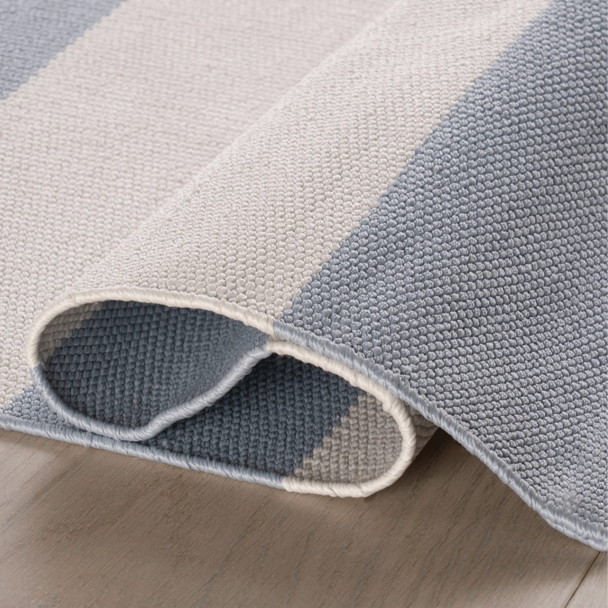 Banks Stripe Handwoven Indoor/Outdoor Rug - Swedish Blue