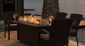 Barbara Jean Collection 48" OLT48 Linear Outdoor Gas Fire Tableoutdoor fire table set with chairs