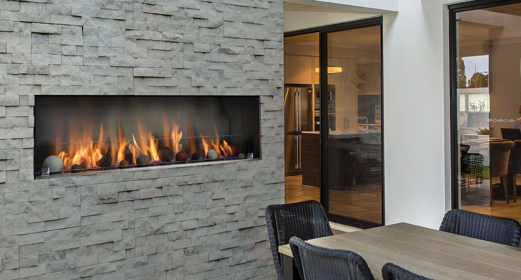 Barbara Jean Collection 72" OFP7972S1 Single Sided Outdoor Linear Gas Fireplace