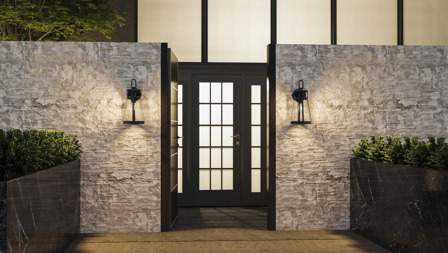 Barber One Light Outdoor Wall Mount Matte Black