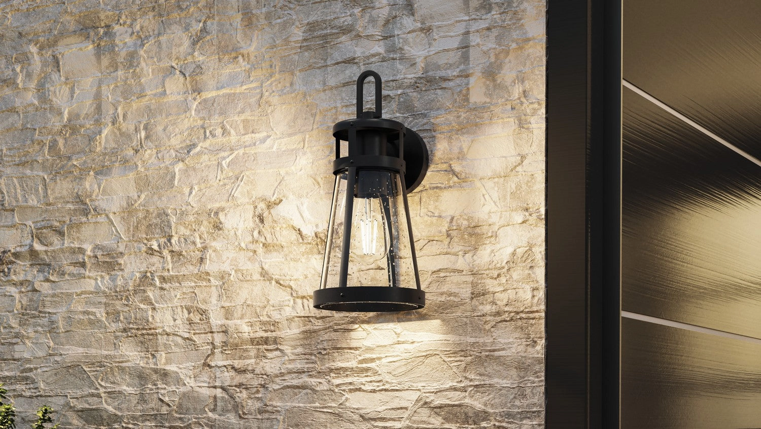 Barber One Light Outdoor Wall Mount Matte Black