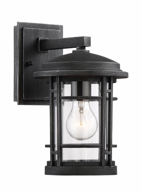 Barrister One Light Wall Lantern Weathered PewterOutdoor wall sconces with motion sensor