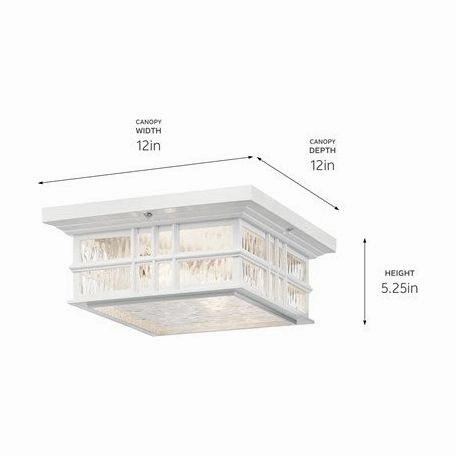 Beacon Square 12" 2-Light Outdoor Ceiling Light