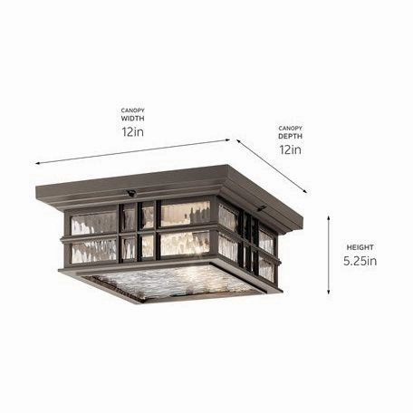 Beacon Square 12" 2-Light Outdoor Ceiling Light