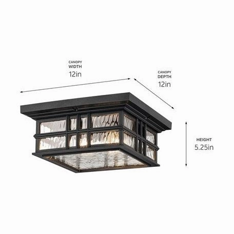 Beacon Square 12" 2-Light Outdoor Ceiling Light