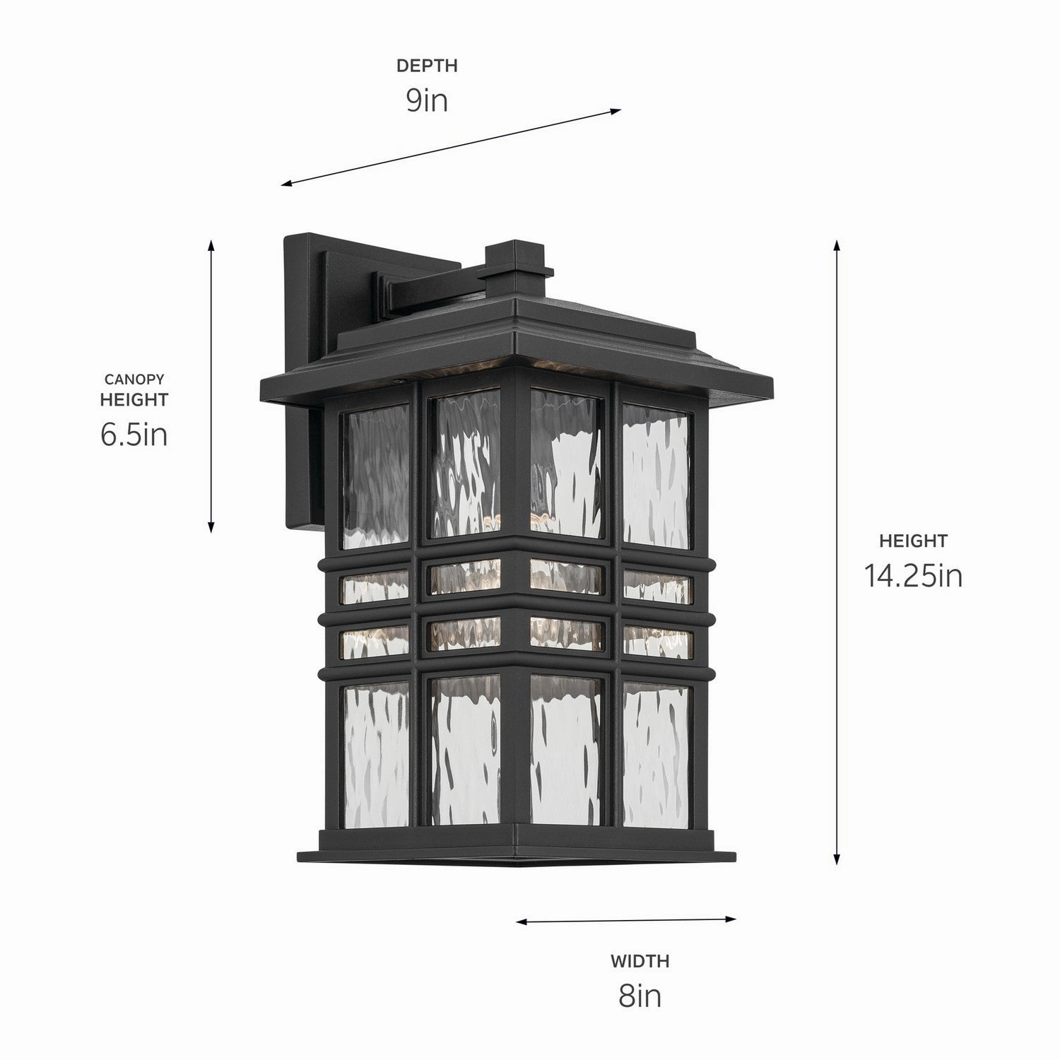 Beacon Square One Light Outdoor Wall Mount Textured Black