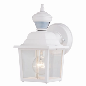 Bedford One Light Outdoor Motion Sensor Wall Light Textured WhiteOutdoor wall sconces with motion sensor
