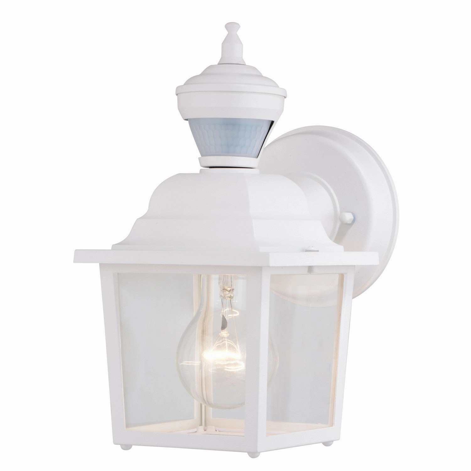 Bedford One Light Outdoor Motion Sensor Wall Light Textured WhiteOutdoor wall sconces with motion sensor