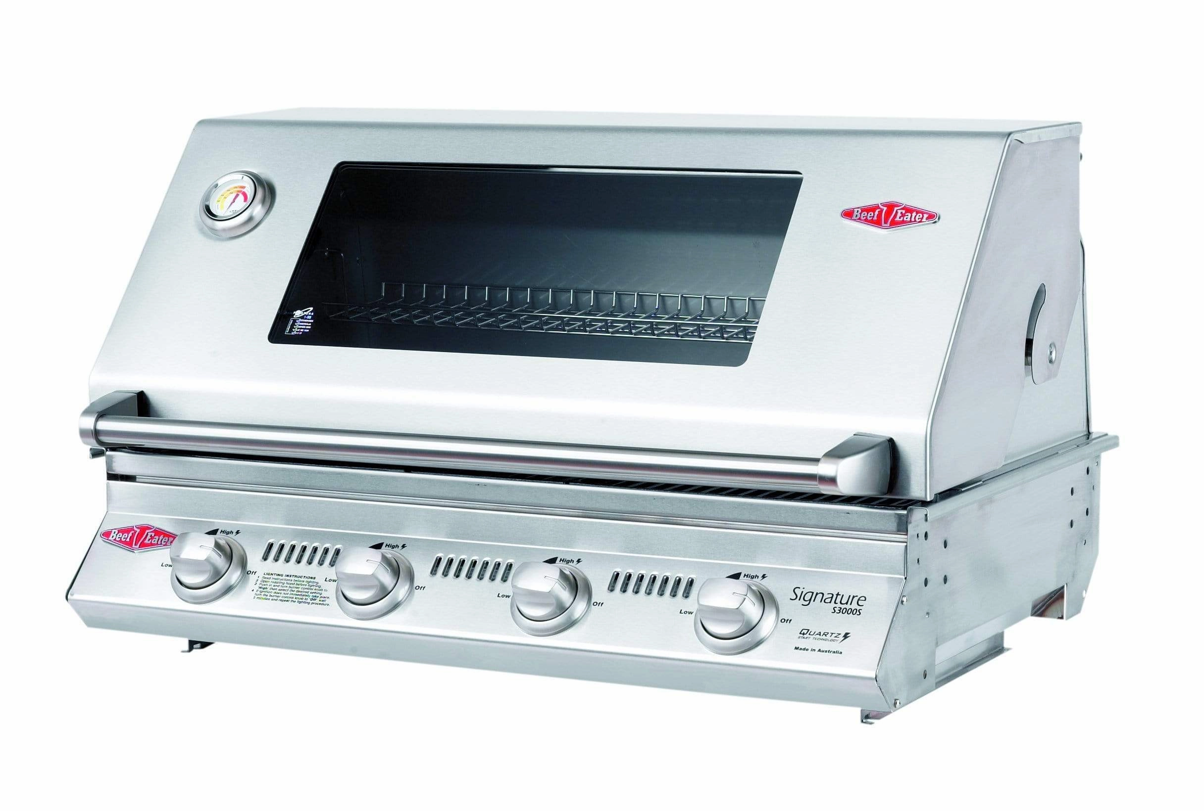 BeefEater Signature S3000S 32" 4-Burner Standard Built-In Barbecue Grill 12840 professional outdoor BBQ grill set