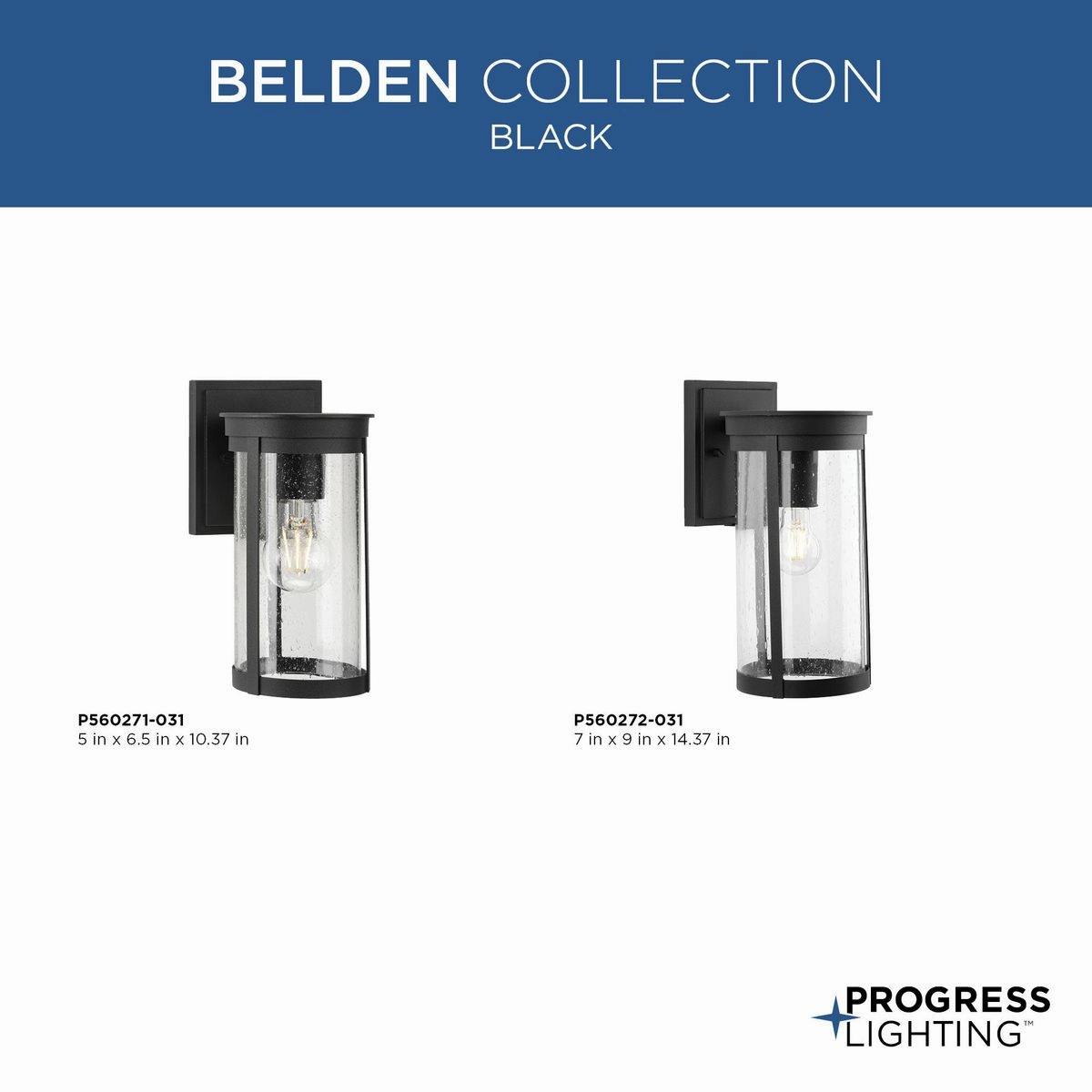 Belden One Light Outdoor Wall Lantern Black