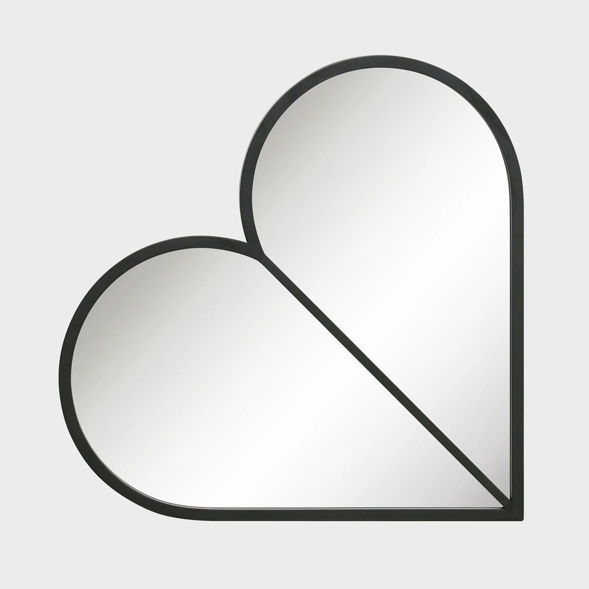 Belle - Black Heart Shaped Mirroroutdoor garden decorative ornaments