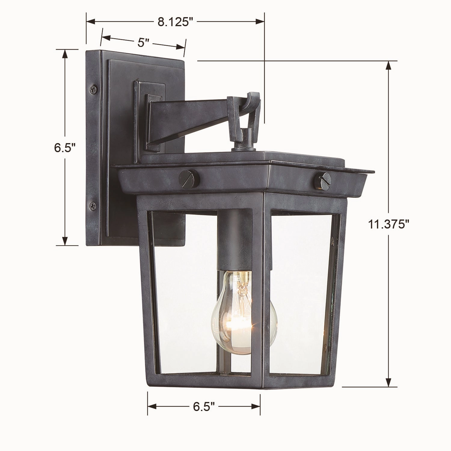 Belmont One Light Outdoor Wall Sconce Graphite