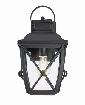 Belmont One Light Wall Lantern BlackOutdoor wall sconces with motion sensor