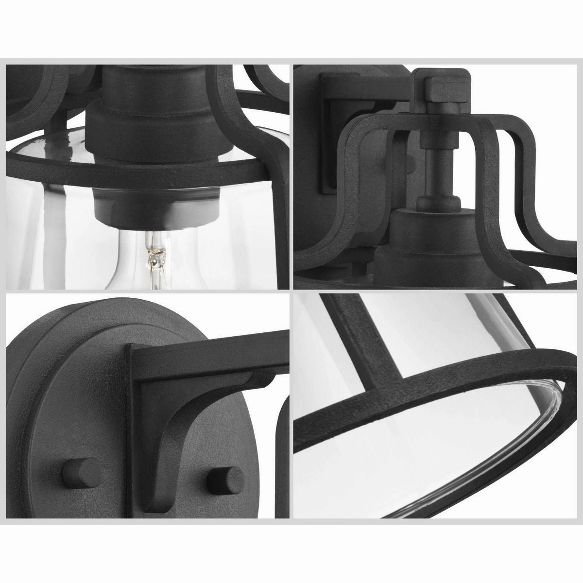 Benton Harbor One Light Wall Lantern Black