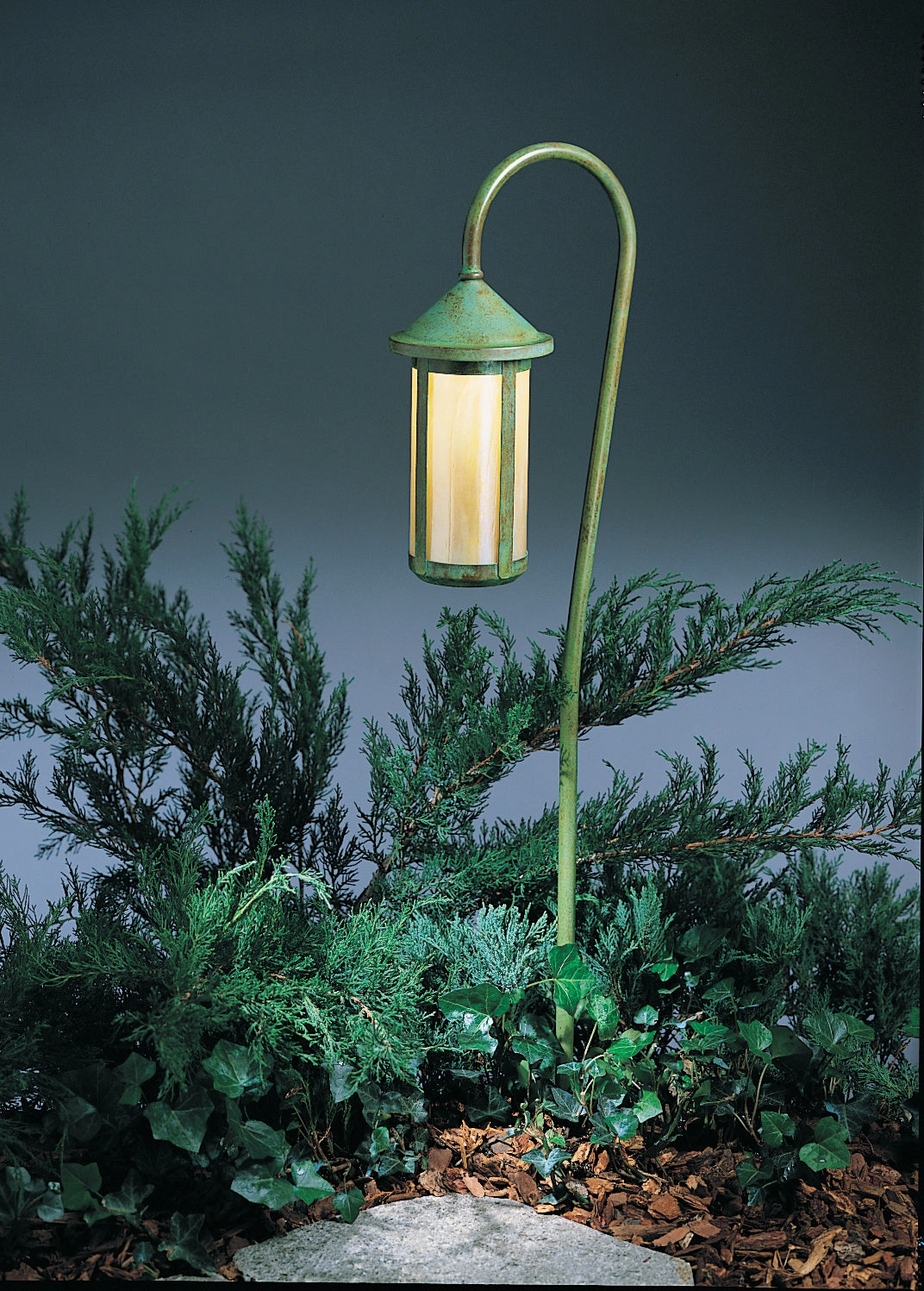 Berkeley One Light Low Voltage Fixture Verdigris PatinaDecorative outdoor post lights