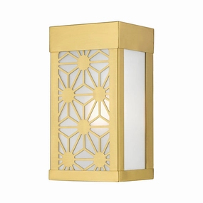 Berkeley One Light Outdoor Wall Sconce Satin GoldOutdoor wall sconces with motion sensor