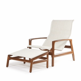 Berkeley Padded Sling Lounge Chair and Ottomancast aluminum patio dining set