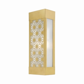 Berkeley Two Light Outdoor Wall Sconce Satin GoldOutdoor wall sconces with motion sensor